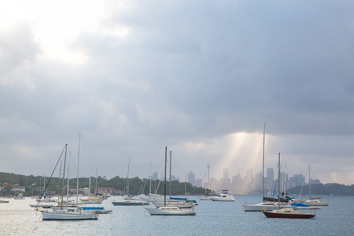 Sydney Skyline vom Bootsanleger in Watson Bay