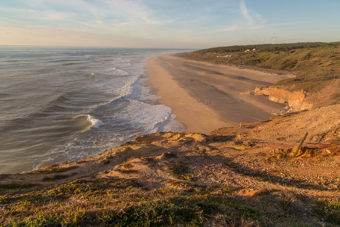 Praia do Norte bei nicht ganz so hohen Wellen